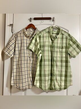 Columbia Men's Rapid Rivers II short sleeve plaid shirts (2) Sz XL Regular Fit